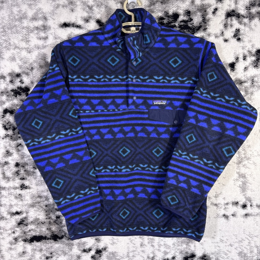 Patagonia Synchilla Pullover Mens Small Geometric Aztec Winter Fleece Cold